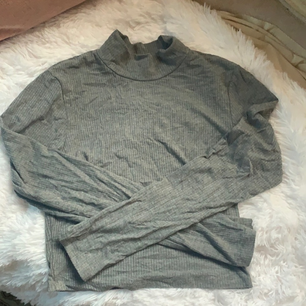 Grey cropped turtle neck
